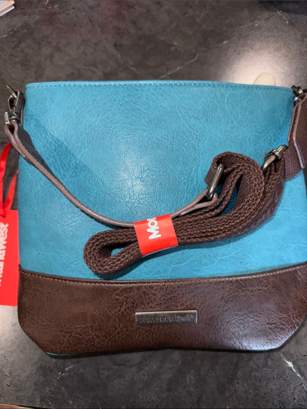 Montana West Teal and Brown Crossbody Shoulder Bag